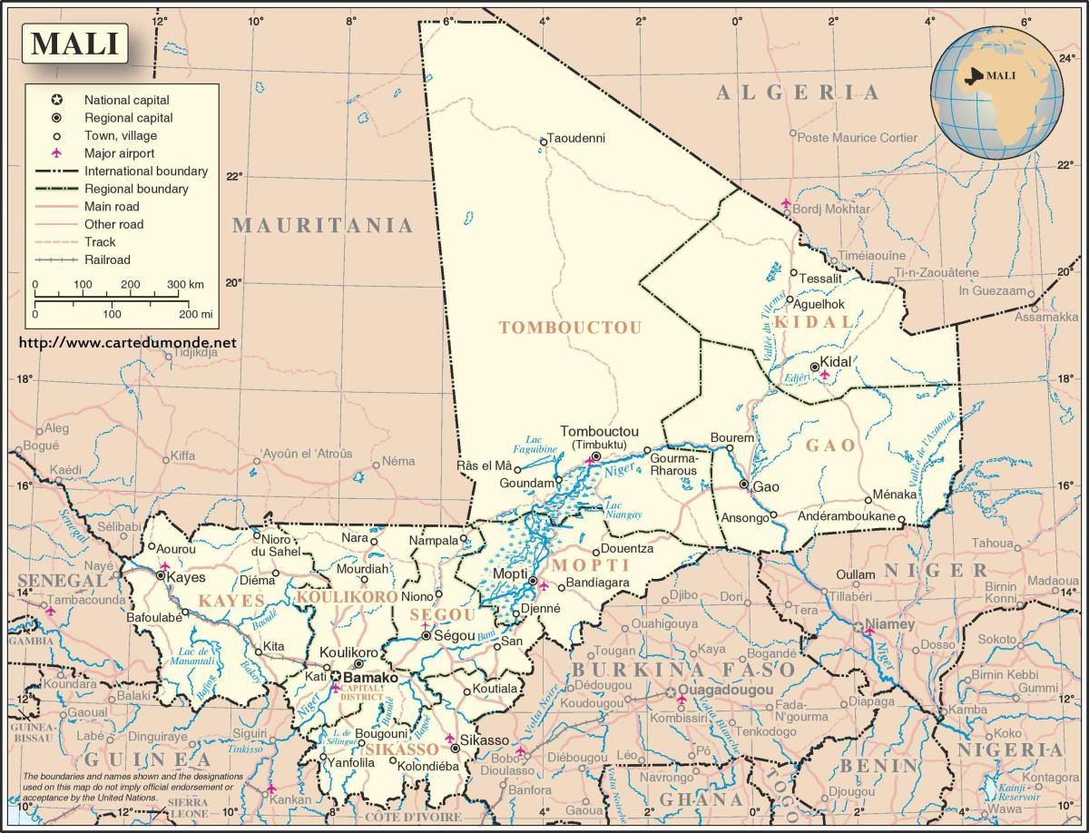 карта Мали