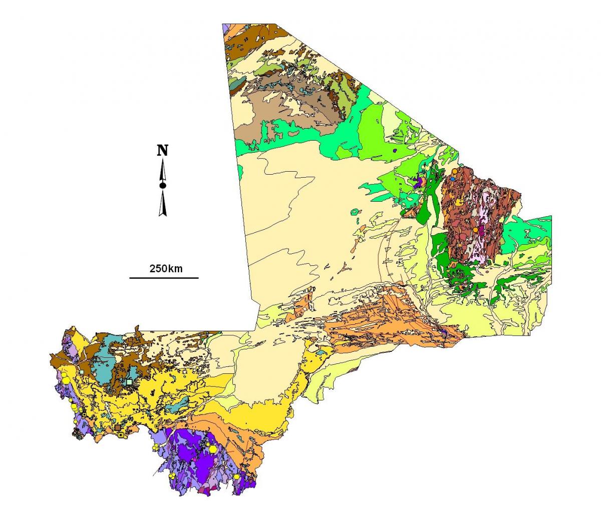 Карта рудницима злата у Малију