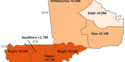 Карта Мали становништва